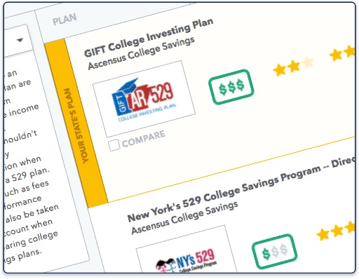 College Savings Comparison Chart